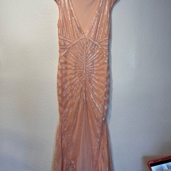 Elegant Peach Evening Gown - Picture 5 of 10